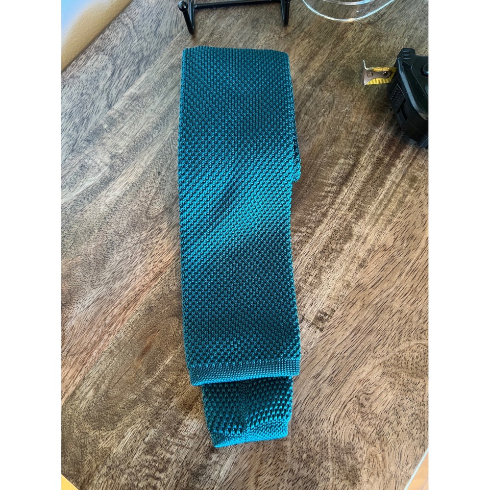 SERO New England Classics Mens Green Polyester Knit Neck Tie Career Academia
